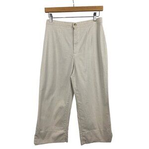 Stephanie Parks Womens Beige Checkered Pants Size M Cotton Blend